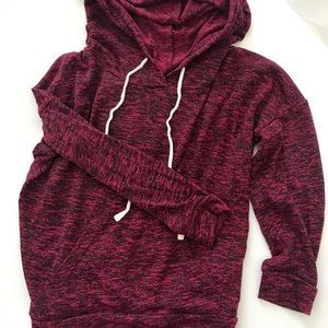 Burgundy Hoodie Shirt